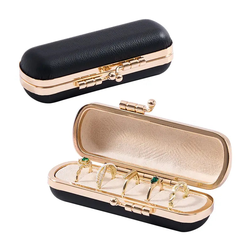Vintage Mini Travel Ring Case - Portable Pocket Jewelry Box