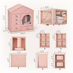 House jewelry box size with all drawer and compartment dimensions