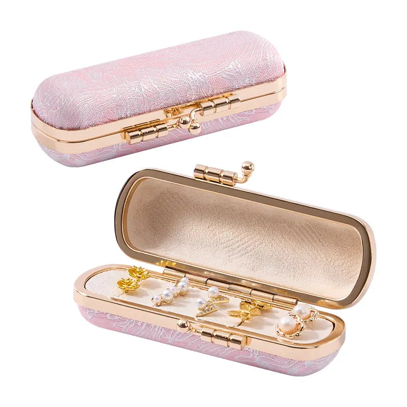 Vintage Mini Travel Ring Case - Portable Pocket Jewelry Box